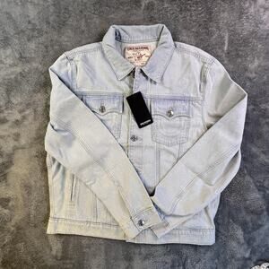 True Religion Jean Jacket Mens Large Denim Jesse SN Trucker New